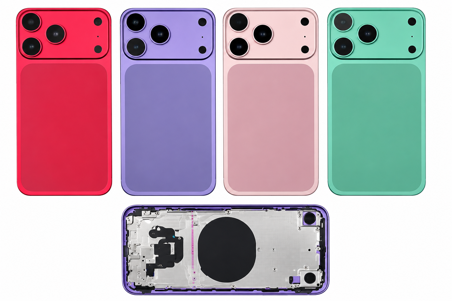 Compatible Replacement for iPhone XR to iPhone 18 Pro Converter Housing Body – Red, Green, Purple & Pink
